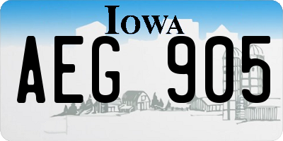 IA license plate AEG905