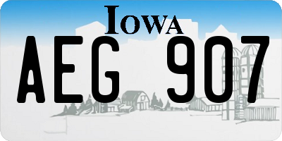 IA license plate AEG907