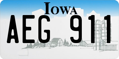 IA license plate AEG911