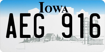 IA license plate AEG916