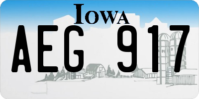 IA license plate AEG917