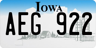 IA license plate AEG922