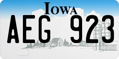 IA license plate AEG923