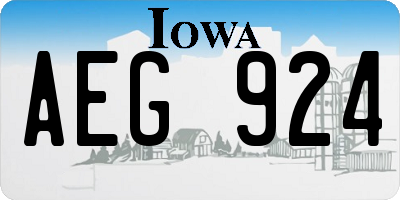 IA license plate AEG924