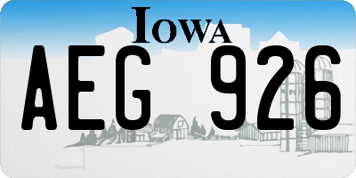 IA license plate AEG926