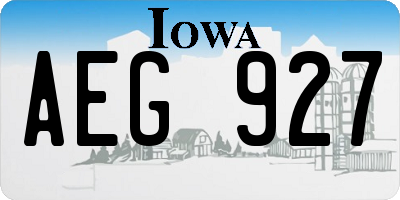 IA license plate AEG927