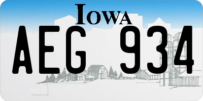 IA license plate AEG934