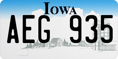 IA license plate AEG935