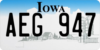 IA license plate AEG947