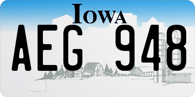 IA license plate AEG948
