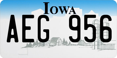 IA license plate AEG956