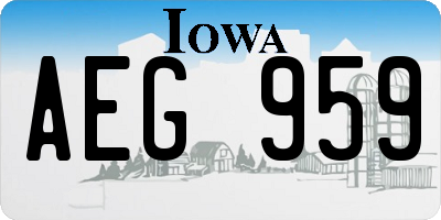 IA license plate AEG959