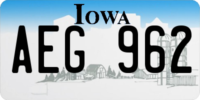 IA license plate AEG962