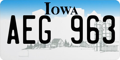 IA license plate AEG963
