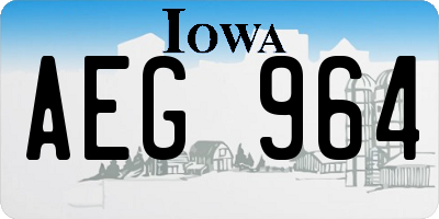 IA license plate AEG964