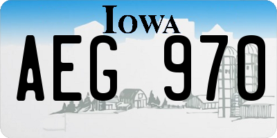 IA license plate AEG970