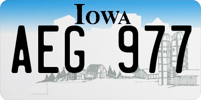 IA license plate AEG977