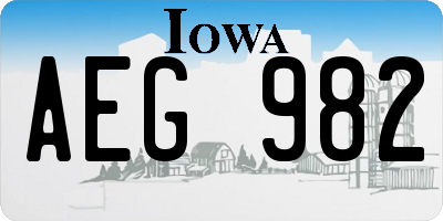 IA license plate AEG982