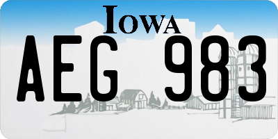 IA license plate AEG983