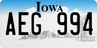 IA license plate AEG994