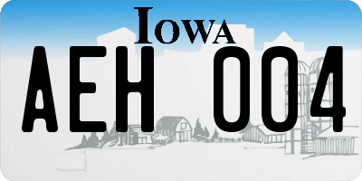IA license plate AEH004