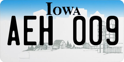 IA license plate AEH009