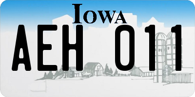 IA license plate AEH011