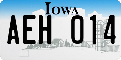 IA license plate AEH014