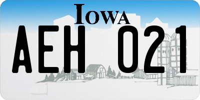 IA license plate AEH021