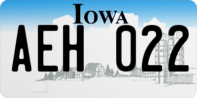 IA license plate AEH022