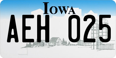 IA license plate AEH025