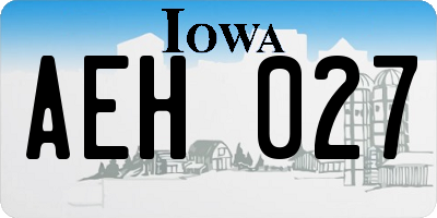 IA license plate AEH027