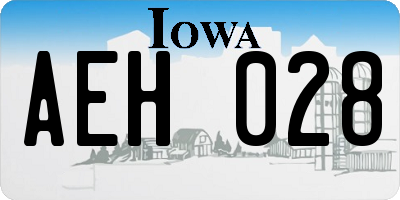 IA license plate AEH028
