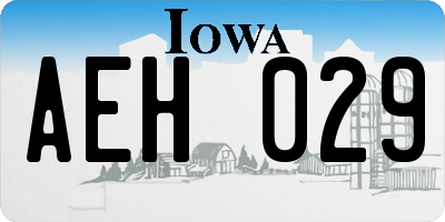 IA license plate AEH029