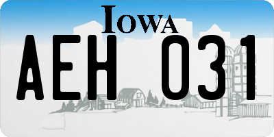 IA license plate AEH031