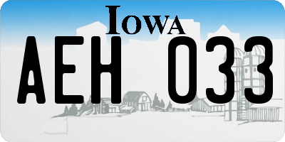 IA license plate AEH033