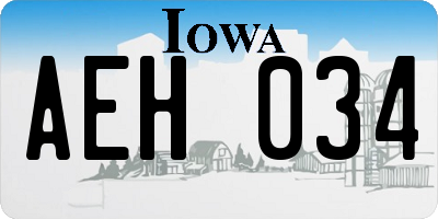 IA license plate AEH034