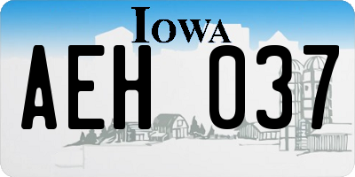 IA license plate AEH037