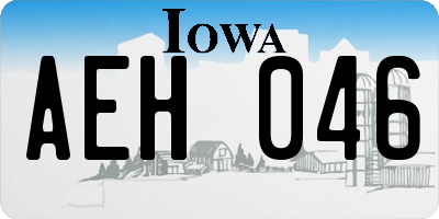 IA license plate AEH046