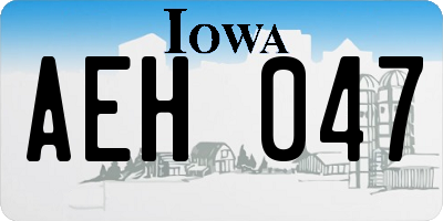 IA license plate AEH047