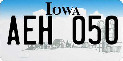 IA license plate AEH050