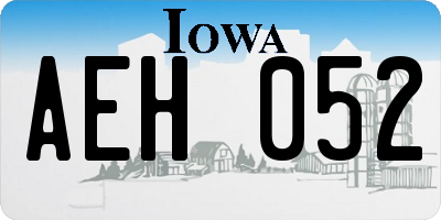 IA license plate AEH052