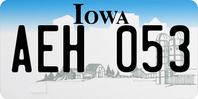 IA license plate AEH053