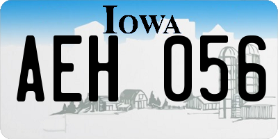 IA license plate AEH056