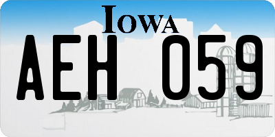 IA license plate AEH059