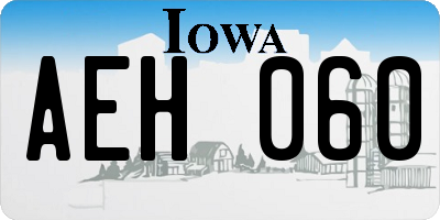 IA license plate AEH060