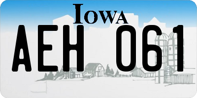 IA license plate AEH061