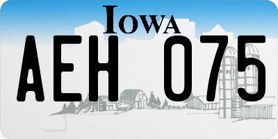 IA license plate AEH075
