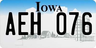 IA license plate AEH076
