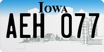 IA license plate AEH077